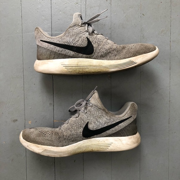 Nike Lunarlon Running Shoes 13 Grey Black - Picture 2 of 5